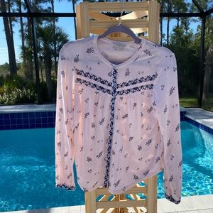 Lucky Brand Sz M pink long sleeve top